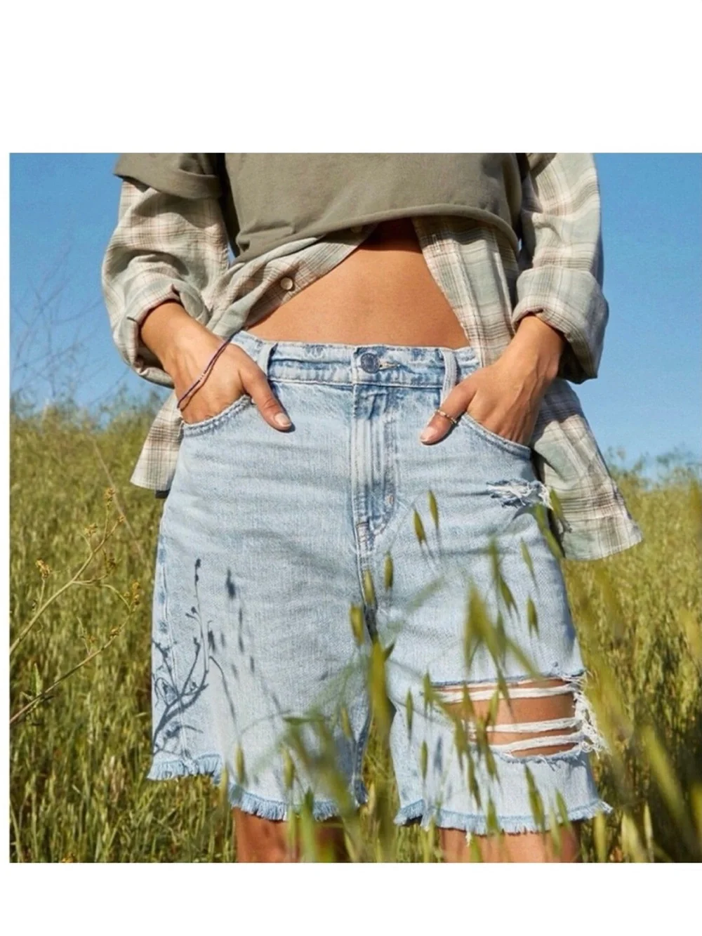 American Eagle 0 Skater Denim Shorts Women’s Baggy Relaxed Long 2022